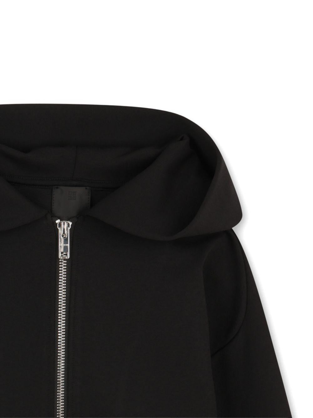 Felpa per bambino Givenchy Kids nera con cappuccio e zip H31097 09B GIVENCHY KIDS