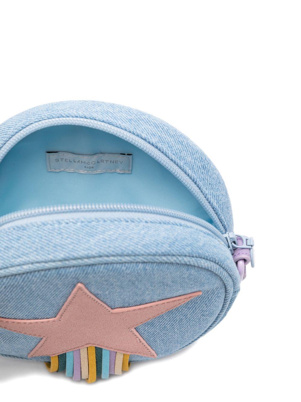 Borsa tondeggiante bambina Stella McCartney Kids azzurra con applicazione Stella TY0A58 Z3618 665 STELLA McCARTNEY KIDS