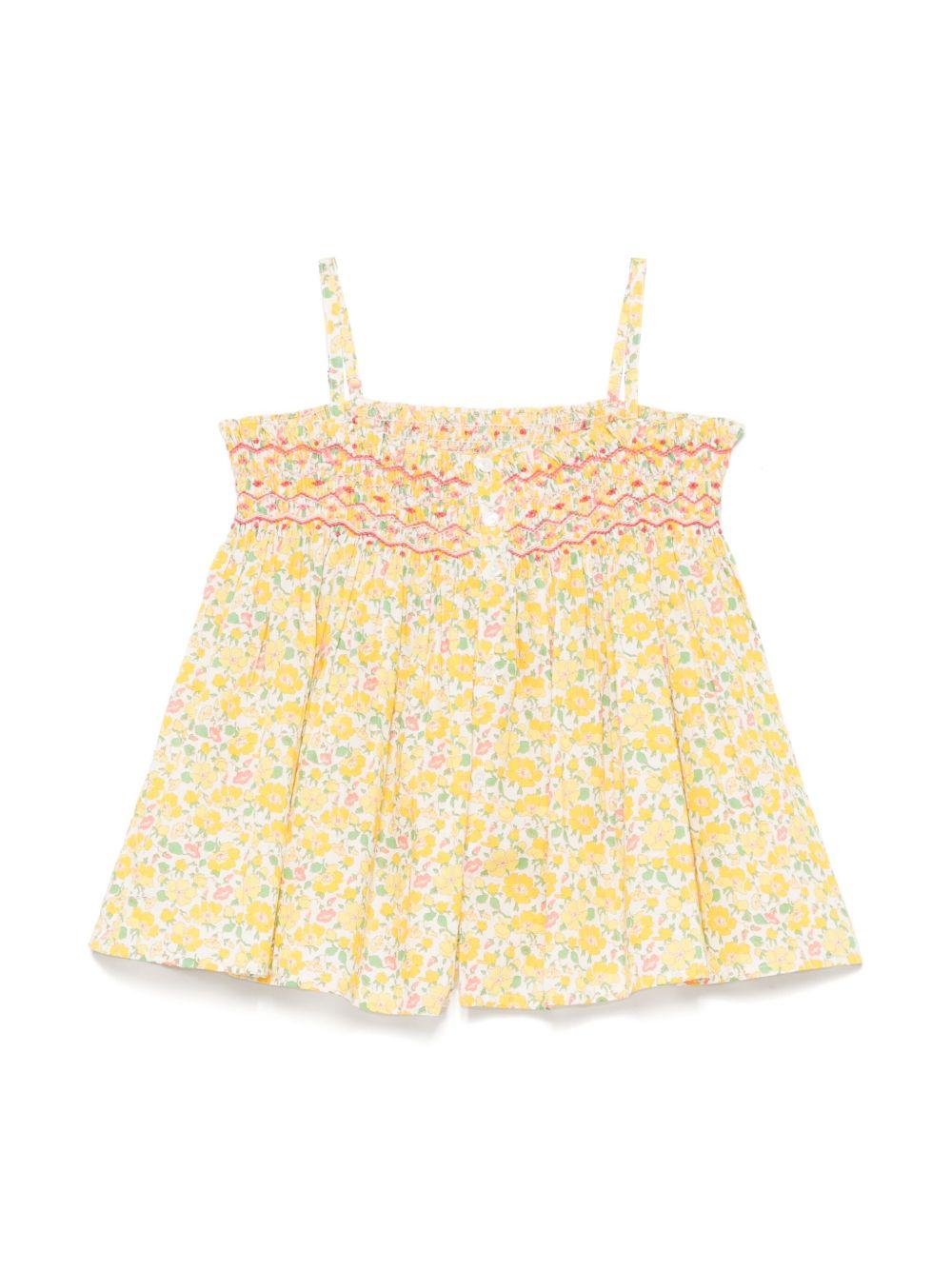 Top Apolline per bambina Bonpoint bianco con spalline sottili S05GBLW00021 534B BONPOINT