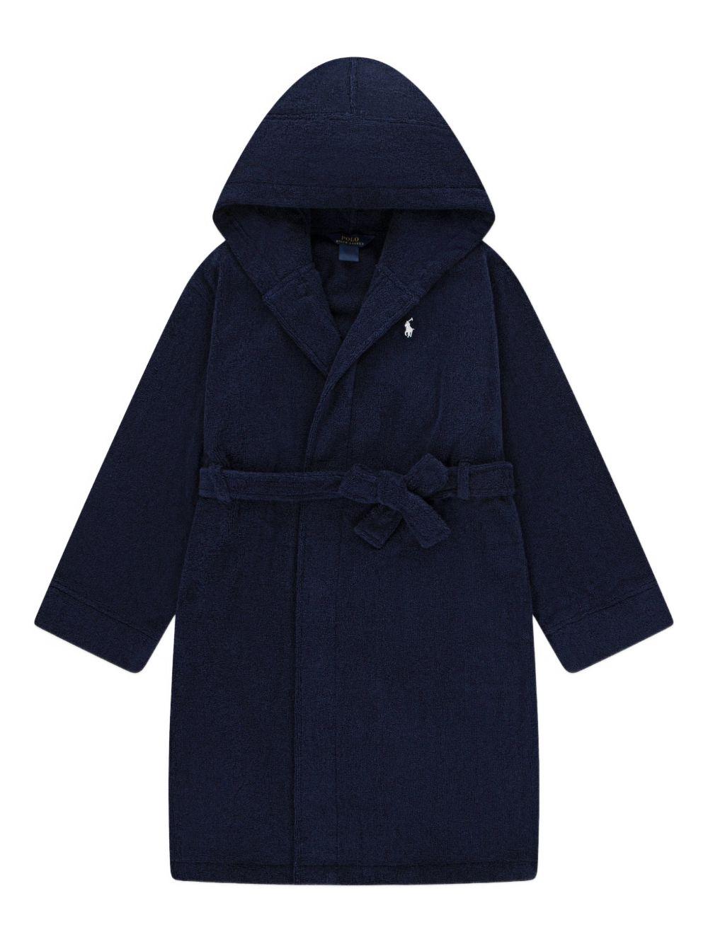 Accappatoio per bambini Polo Ralph Lauren Kids blu con motivo Polo Pony 9P0188 BK9 Ralph Lauren kids