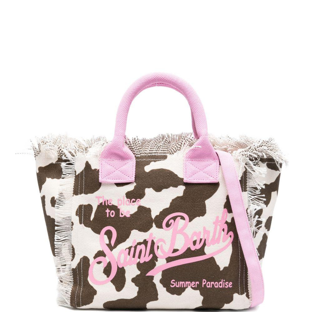 Borsa tote Colette MC2 Saint Barth animalier con manici rosa COL0001 00327L MC2 ST. BARTH KIDS