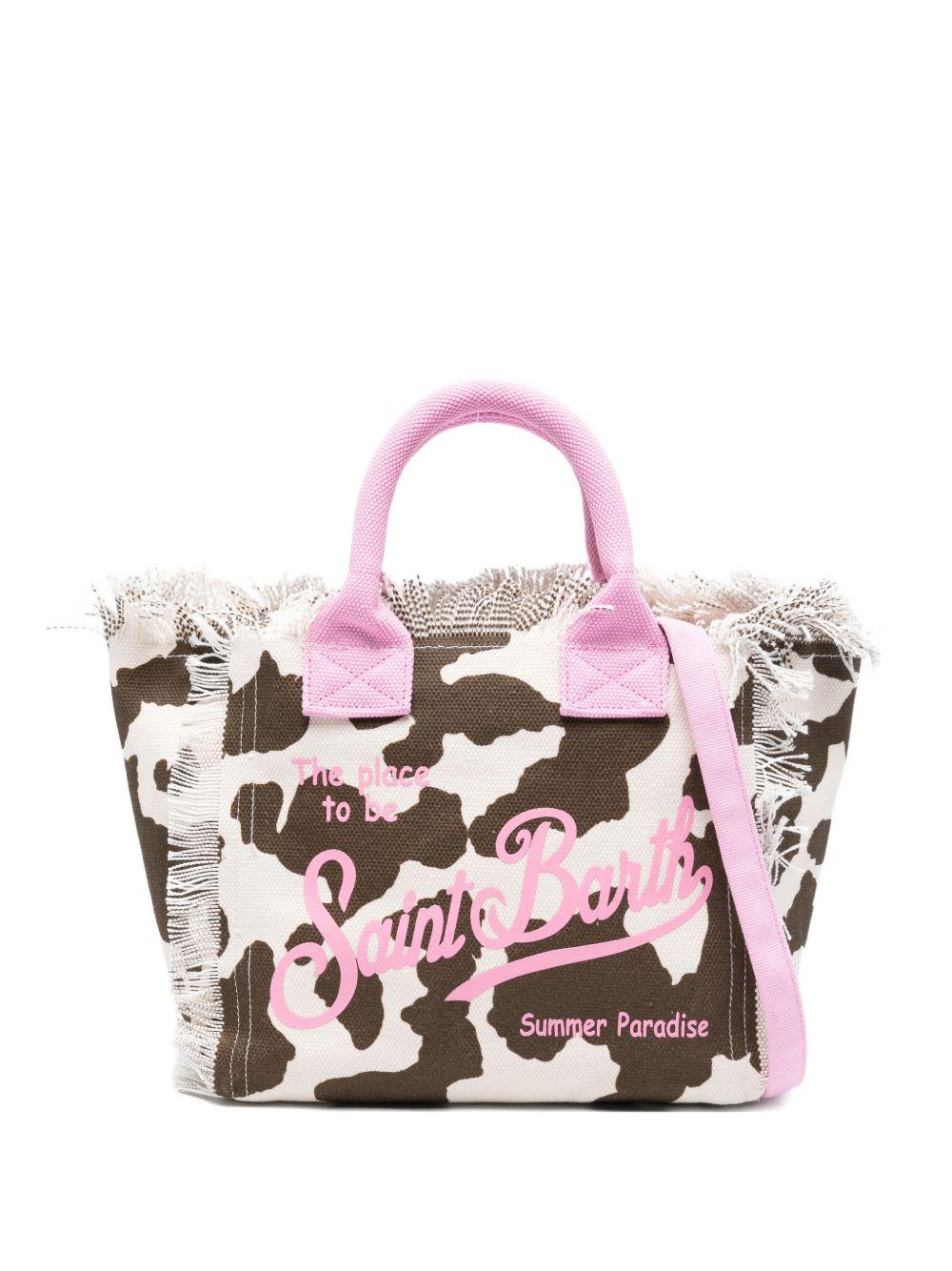 Borsa tote Colette MC2 Saint Barth animalier con manici rosa COL0001 00327L MC2 ST. BARTH KIDS