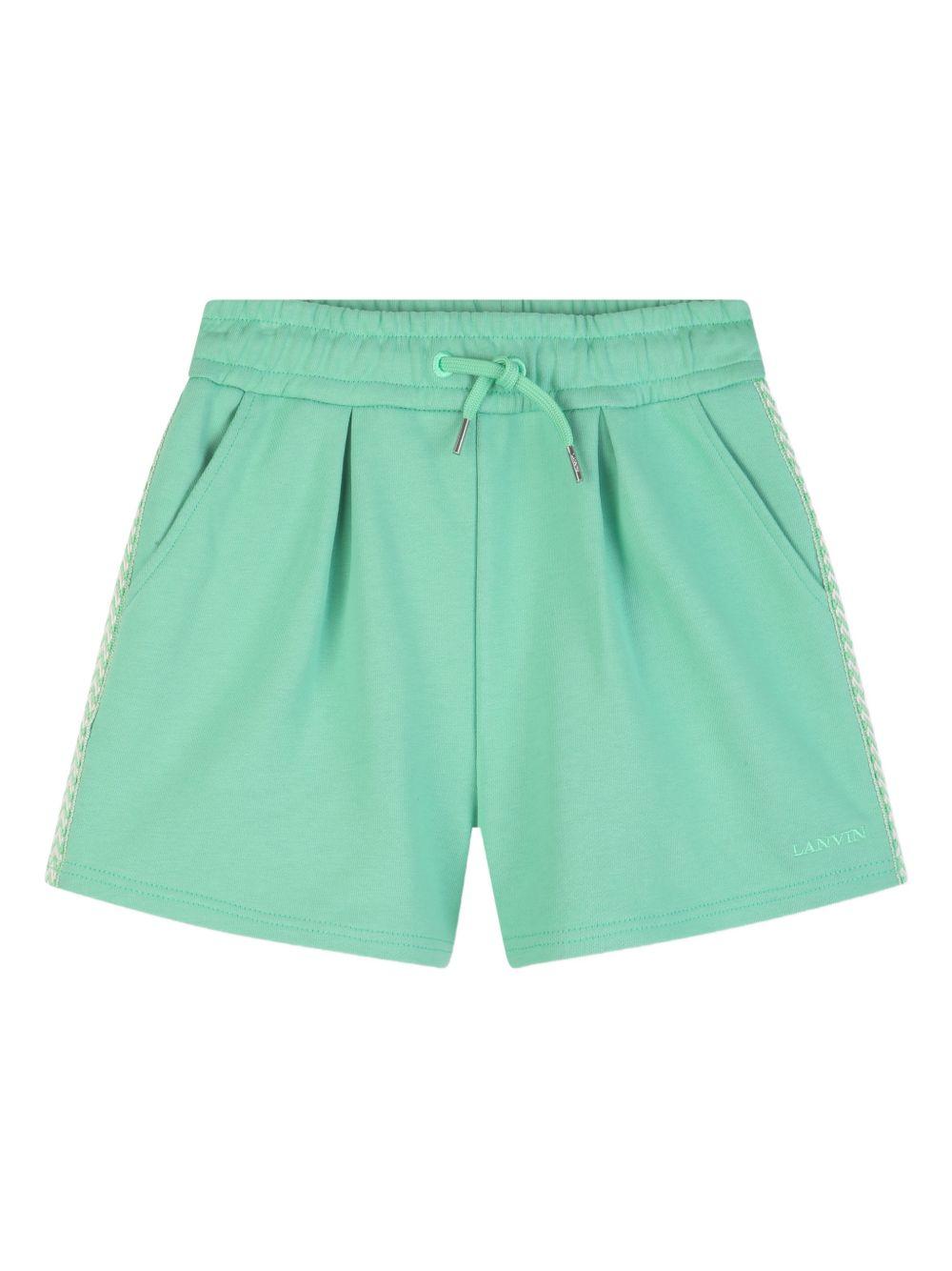 Shorts per bambina Lanvin Enfant verde con dettaglio decorativo N30334 68N LANVIN KIDS
