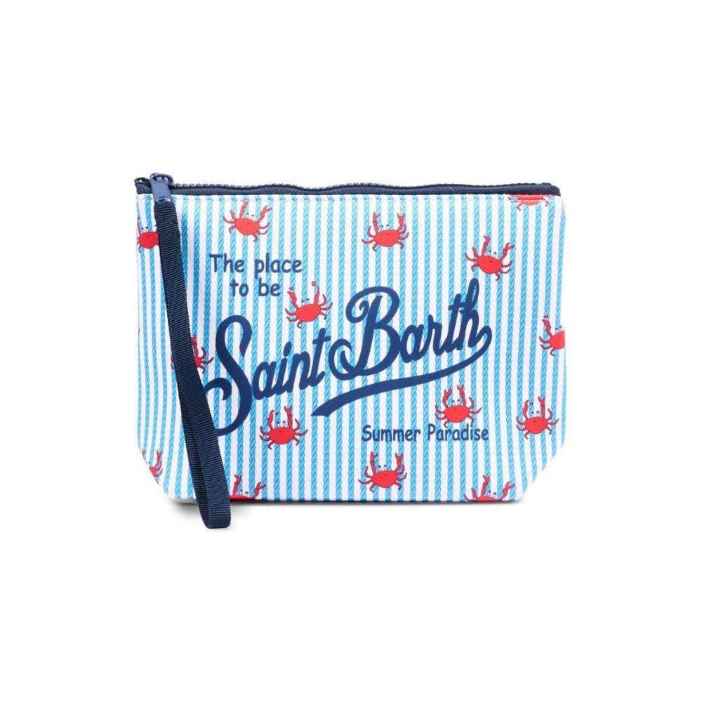 Pochette Aline MC2 Saint Barth bianca e azzurra con stampa granchio ALIN001 00762L MC2 ST. BARTH KIDS