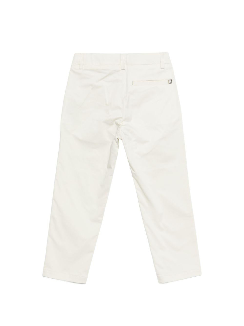 Pantaloni per bambino DONDUP Kids bianco con chiusura a bottone DMPA1800RA029 0000 DONDUP KIDS