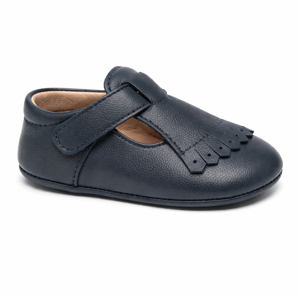 Scarpe primi passi per neonata Eli1957 blu con soletta in pelle con logo 10028AL MARINO Eli Kids