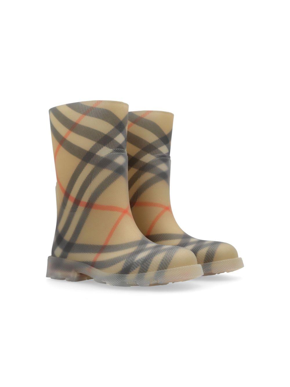 Stivaletti Marsh Check per bambina Burberry Kids beige con caratteristico motivo a quadri 8089242 B9368 BURBERRY KIDS