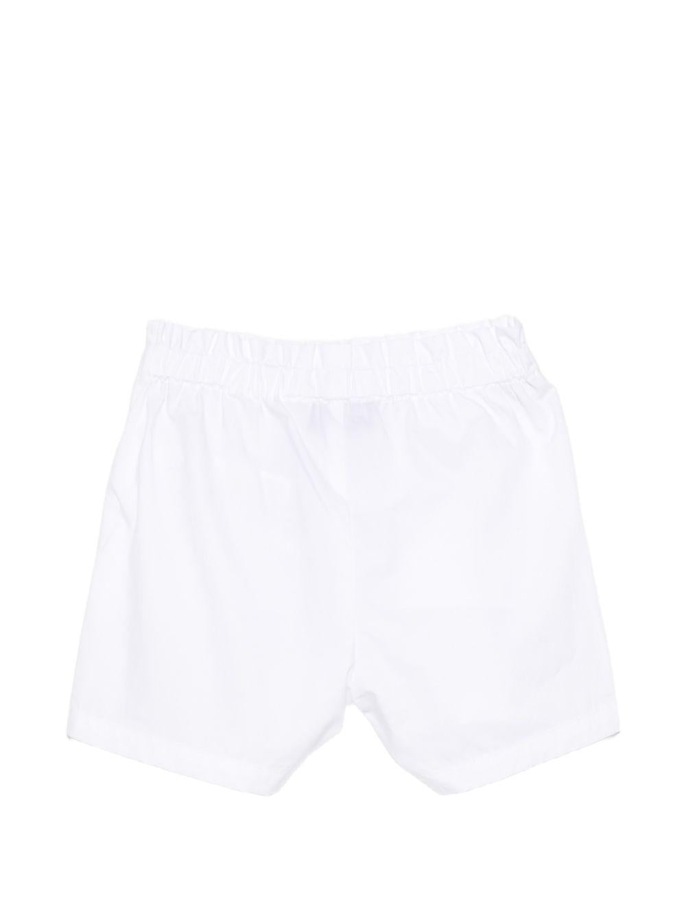Shorts per neonata Moschino Kids bianchi con stampa Teddy Bear sul davanti MDQ00FLLA10 10101 MOSCHINO KIDS