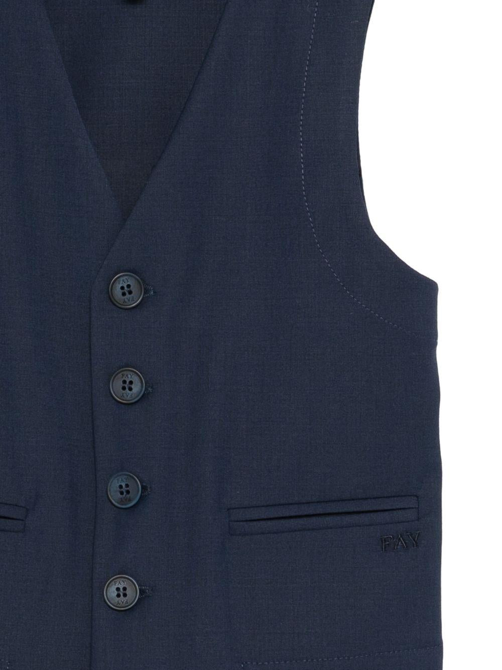 Gilet per bambino Fay Kids blu con scollo a V FY2Q12 I0315 620 FAY KIDS