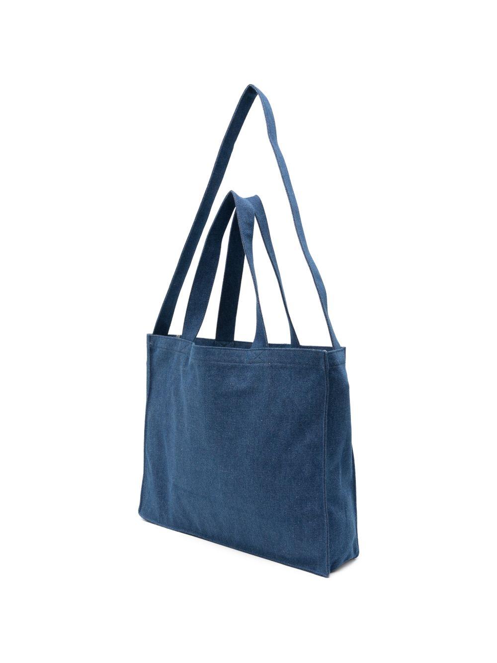 Borsa tote Essential Bag N MC2 Saint Barth denim con logo stampato EBAGN006 00431L MC2 ST. BARTH KIDS