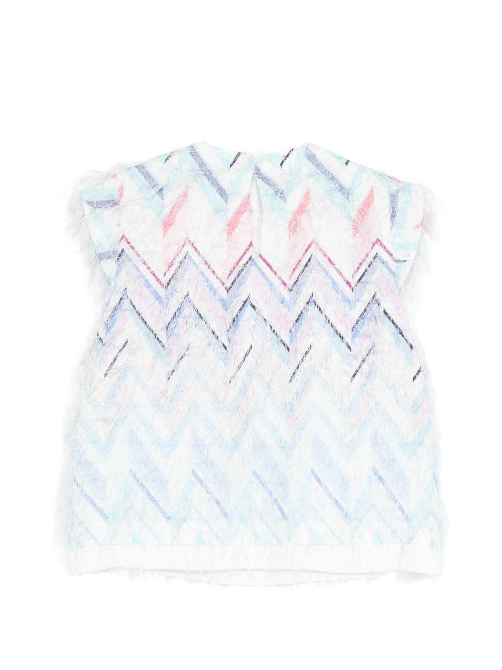 T-shirt per bambina Missoni Kids bianca con motivo a chevron MY5A51 U0253 600RS MISSONI KIDS