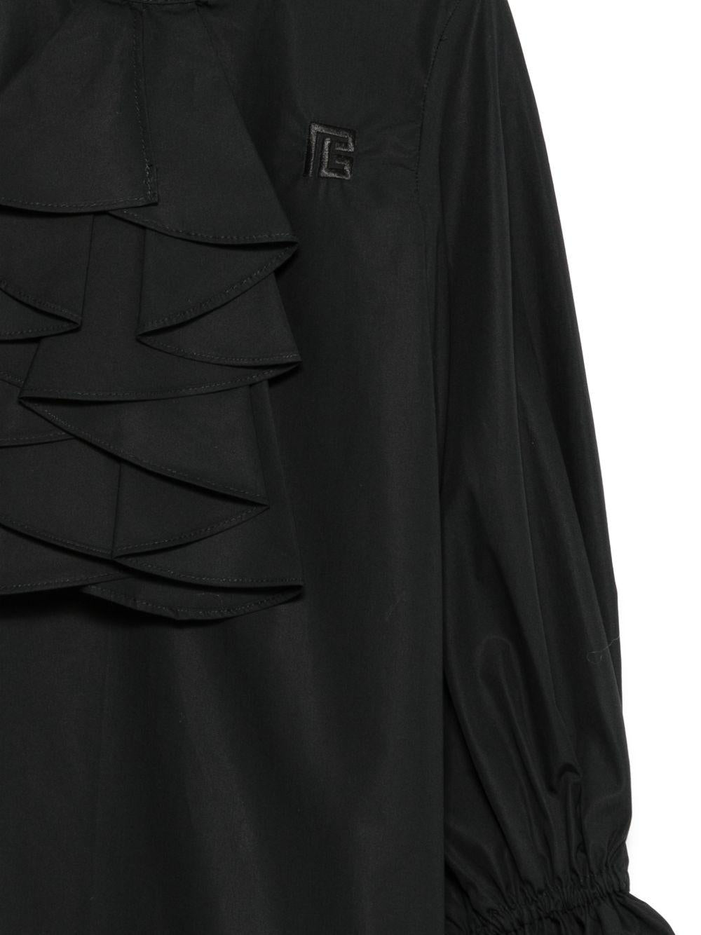 Abito per bambina Balmain Kids nero con logo ricamato BY1C80 P0562 930 BALMAIN KIDS