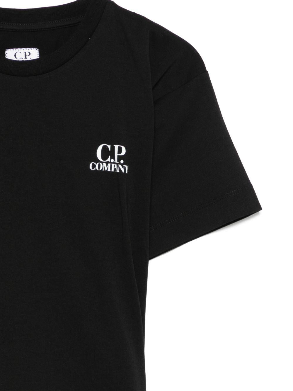T-shirt per bambino C.P. Company Kids nero con logo CUM00WLAA17 60100 C.P.COMPANY KIDS