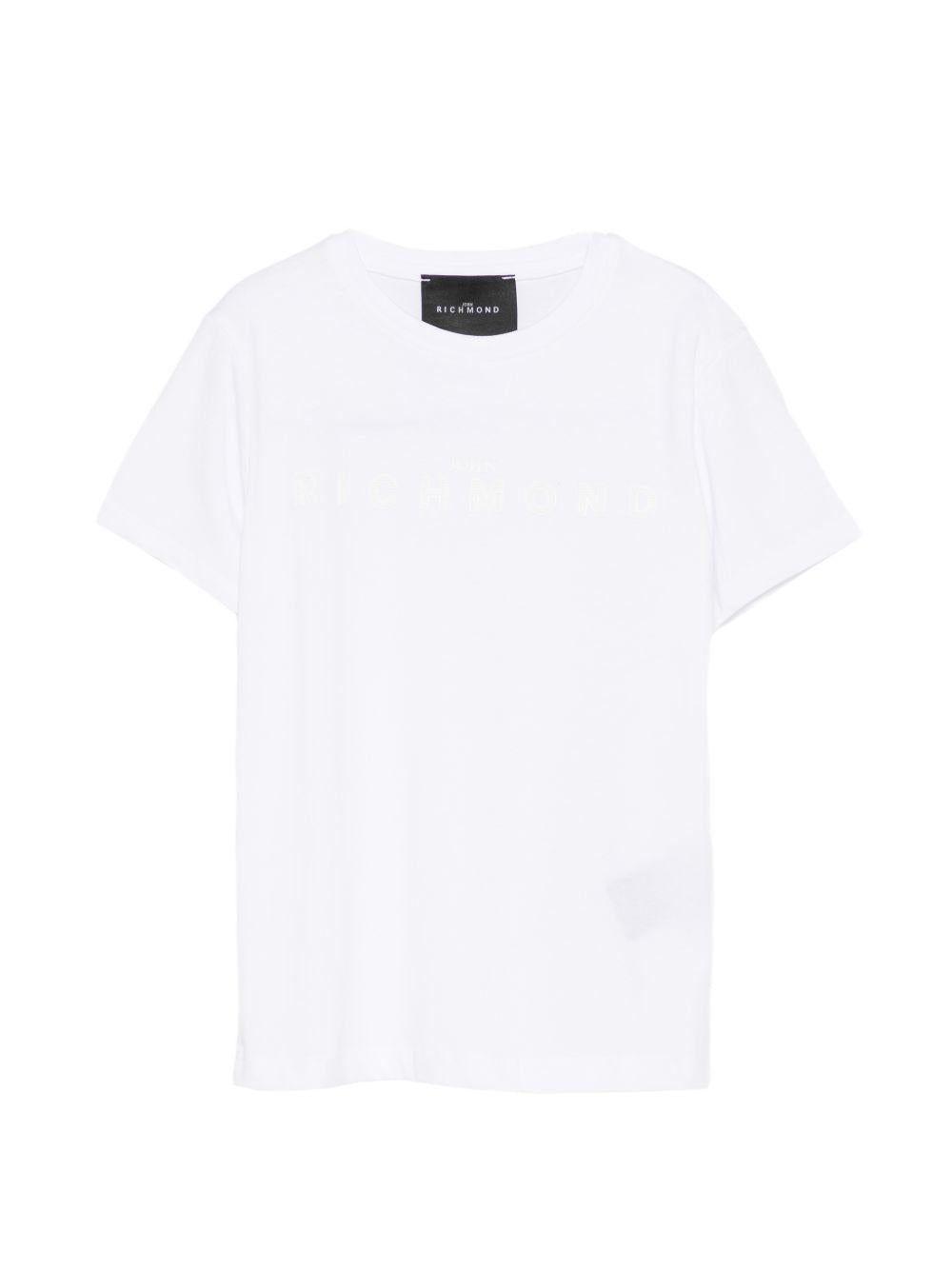 T-shirt per bambino John Richmond Junior bianca con dettaglio logo RGP26017TS WHITE JOHN RICHMOND JUNIOR