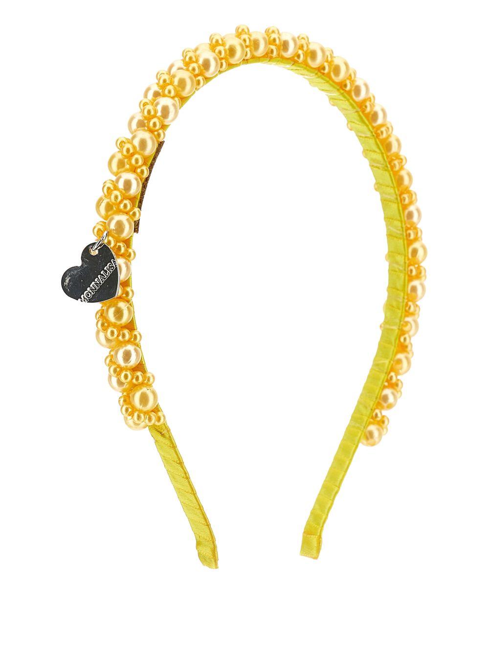 Cerchietto per bambina Monnalisa giallo con decorazione di perle 17G006 7759 0014 MONNALISA KIDS