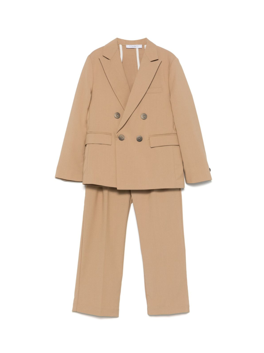 Completo per bambino Paolo Pecora Kids beige con giacca doppiopetto PP3963 TERRA PAOLO PECORA KIDS