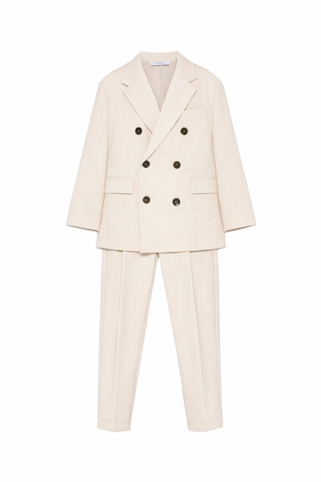 Abito a doppiopetto per bambino Paolo Pecora Kids beige con revers a lancia PP4268 BEIGE PAOLO PECORA KIDS