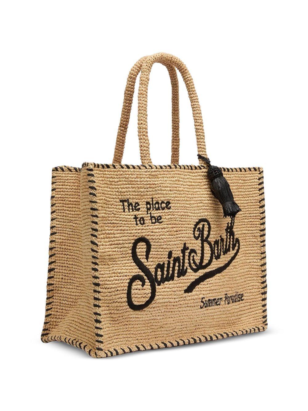 Borsa Colette MC2 Saint Barth beige con logo a contrasto COL0013 09045L MC2 ST. BARTH KIDS