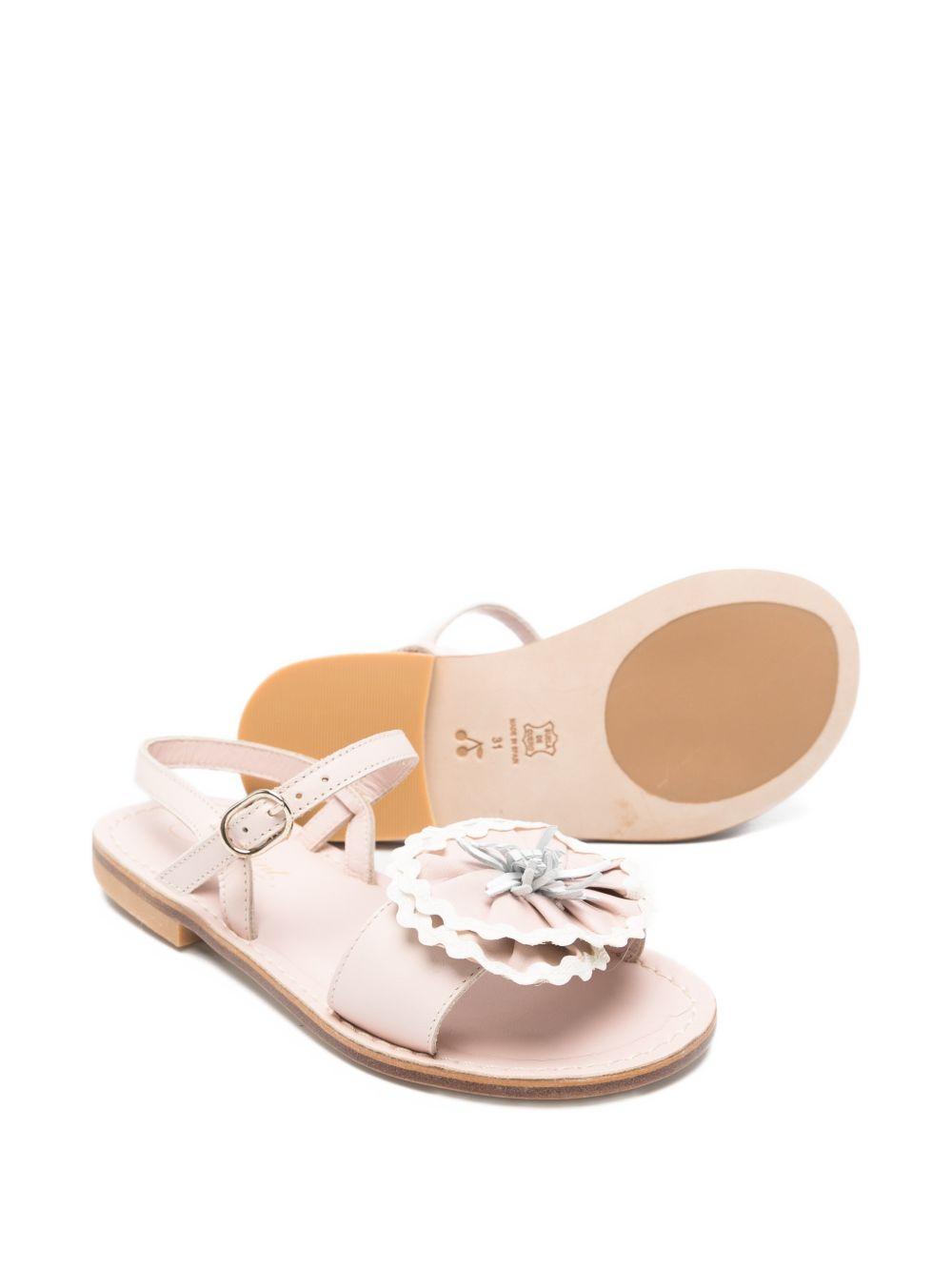 Sandali per bambina Bonpoint rosa con applicazione fiori sul davanti S06GSOL00009 025A BONPOINT KIDS
