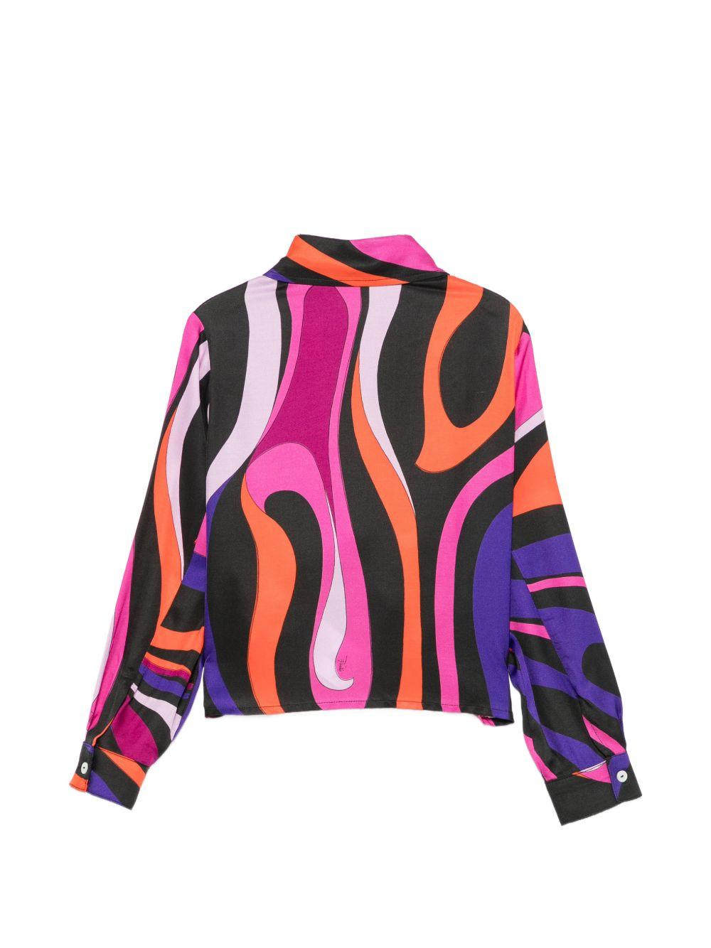 Camicia per bambina Emilio Pucci Junior multicolore con stampa Marmo PZ5A00 K0298 930FU EMILIO PUCCI KIDS