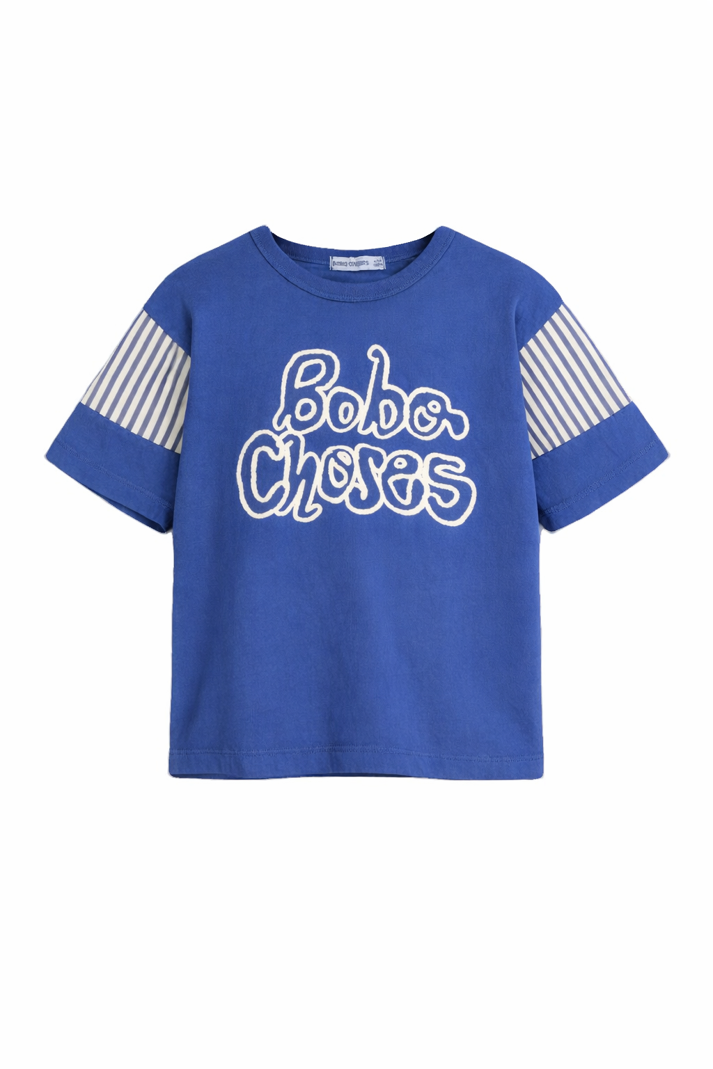 T-shirt per bambino Bobo Choses blu con logo sul davanti B126AC138 411 BOBO CHOSES