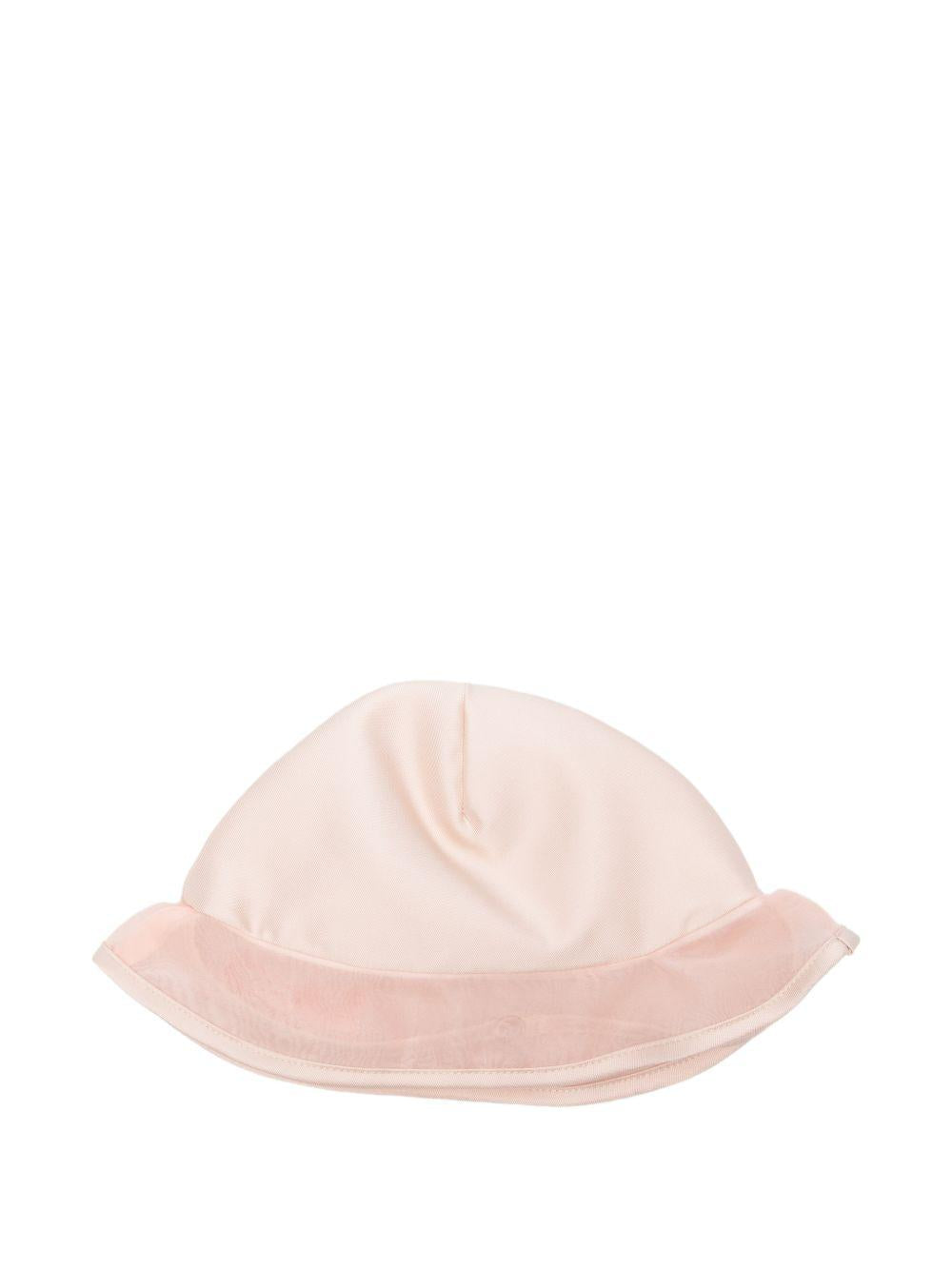 Cappello per neonata Elisabetta Franchi La Mia Bambina rosa chiaro con logo ricamato ENCP0810TV032 C036 ElISABETTA FRANCHI KIDS