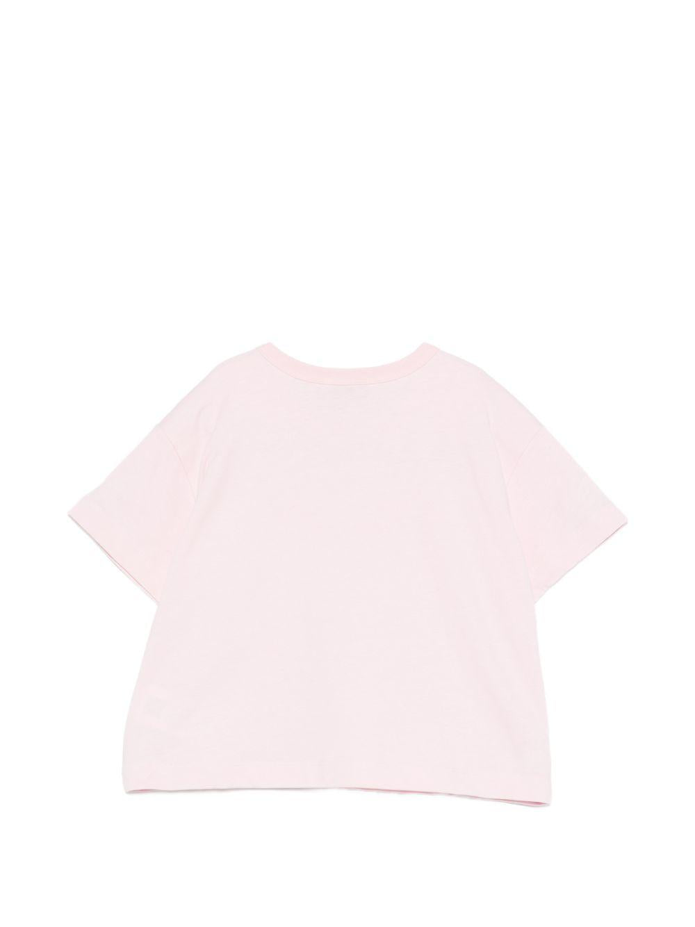 T-shirt per bambina Emilio Pucci Junior rosa con logo borchiato PY8B31 Z3672 51E EMILIO PUCCI KIDS