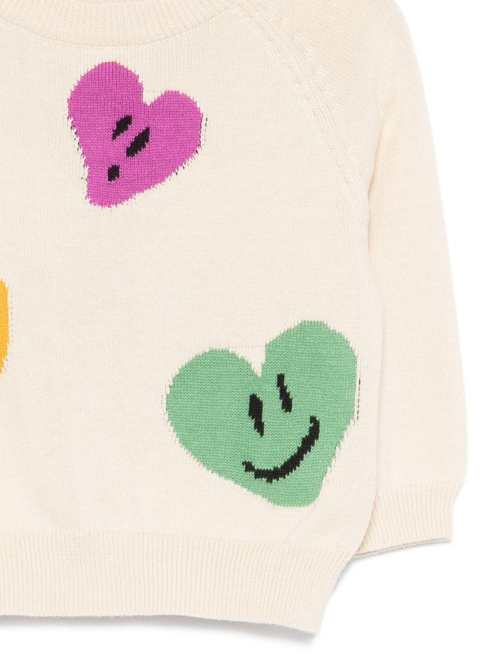 Maglione per neonata Molo bianco con ricamo cuori 6S26K201 9829 MOLO KIDS