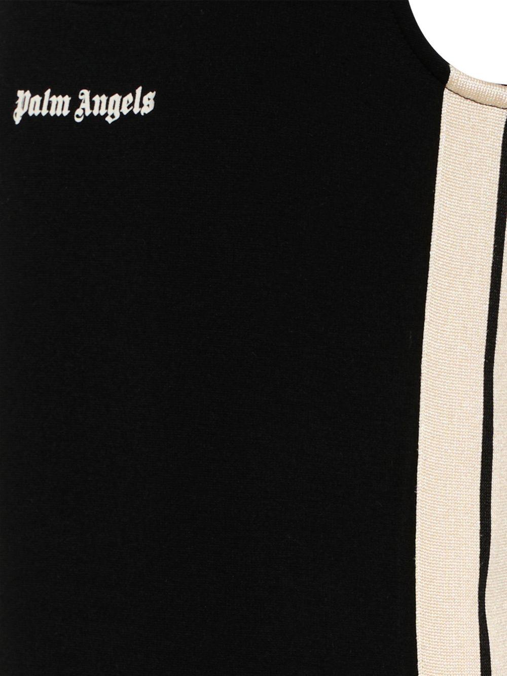 Abito per bambina Palm Angels Kids nero con logo sul davanti PGCM009S26FLE001 110 PALM ANGELS KIDS