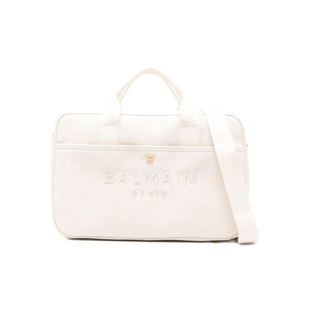 Borsa fasciatoio per neonati Balmain Kids bianca con logo ricamato BY0608 Z3829 102 BALMAIN KIDS