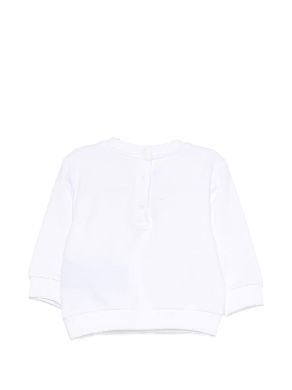 Felpa per neonati Balmain Kids bianca con stampa logo sul davanti BY4580 Z3183 100NE BALMAIN KIDS