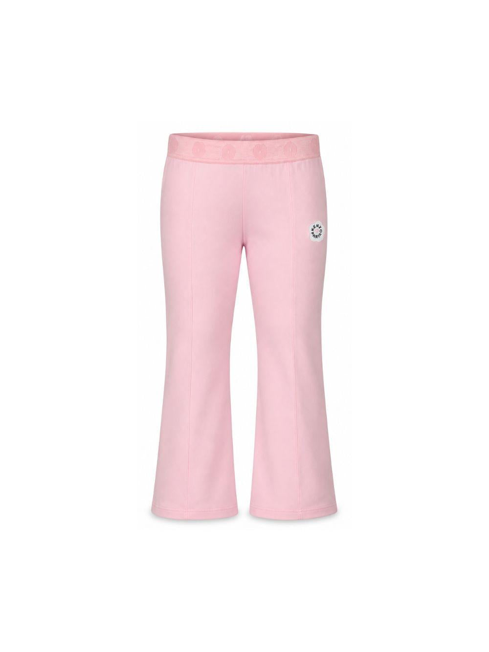 Pantaloni svasati per bambina Kenzo Kids rosa con applicazione Boke Flower K62187 44F KENZO KIDS