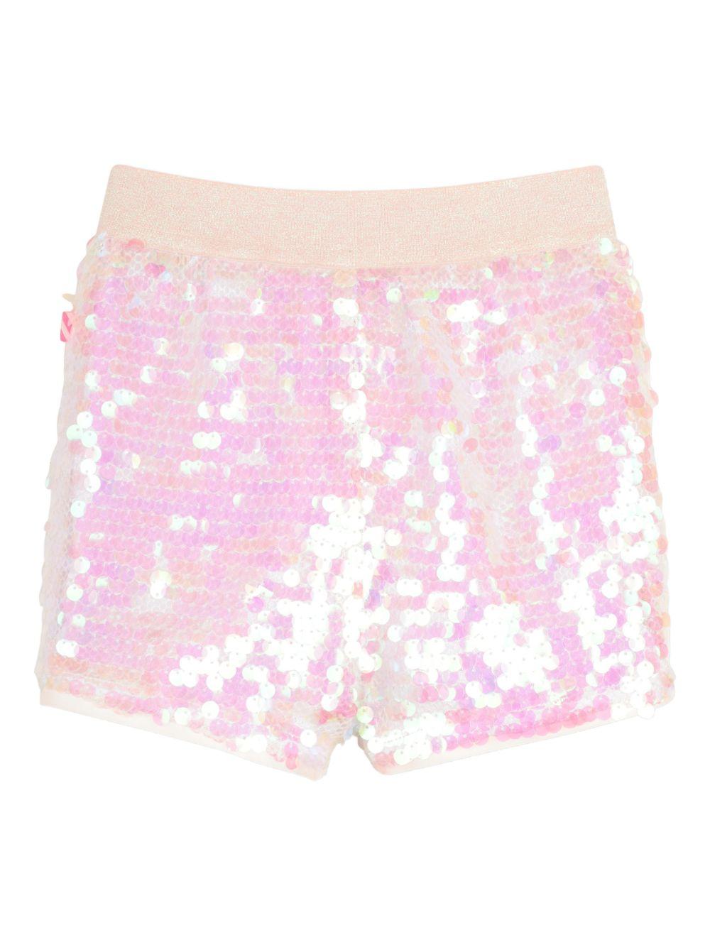 Shorts per bambina Billieblush rosa con decorazione a paillettes U21880 111 BILLIEBLUSH