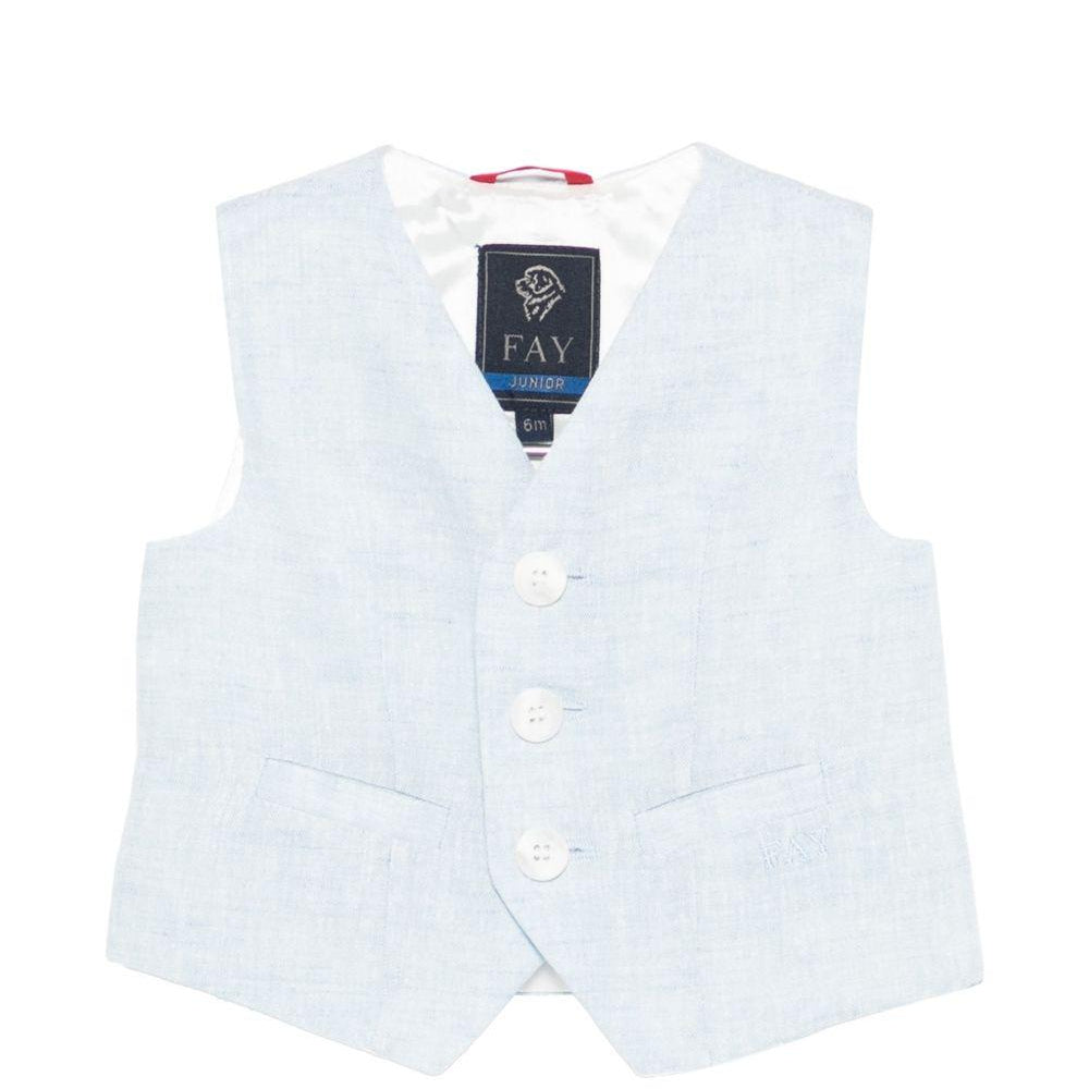 Gilet per neonato Fay Kids azzurro con scollo a V FY2542 I0318 607 FAY KIDS