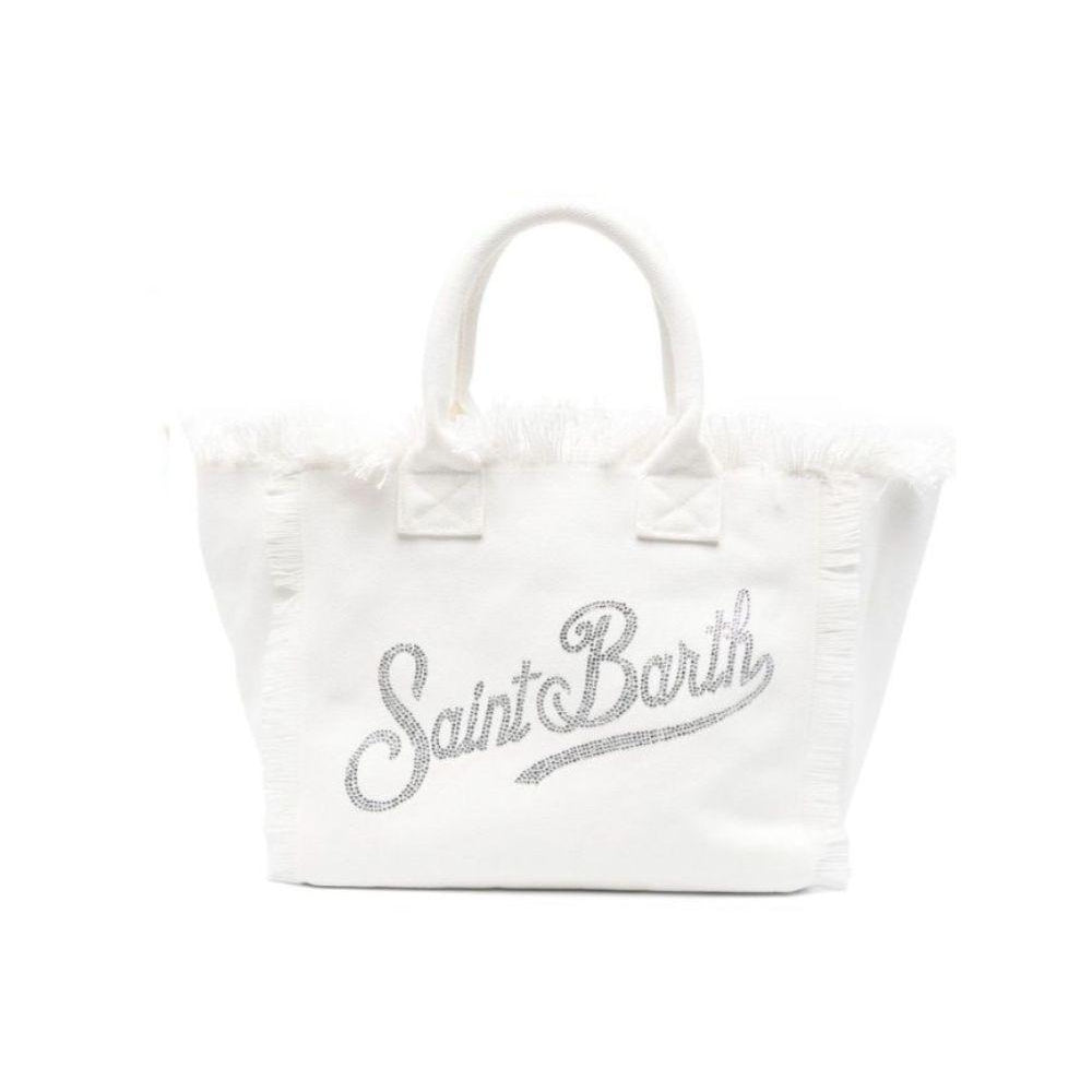 Borsa Vanity MC2 Saint Barth bianca con logo con paillettes VANI001 02571L MC2 ST. BARTH KIDS