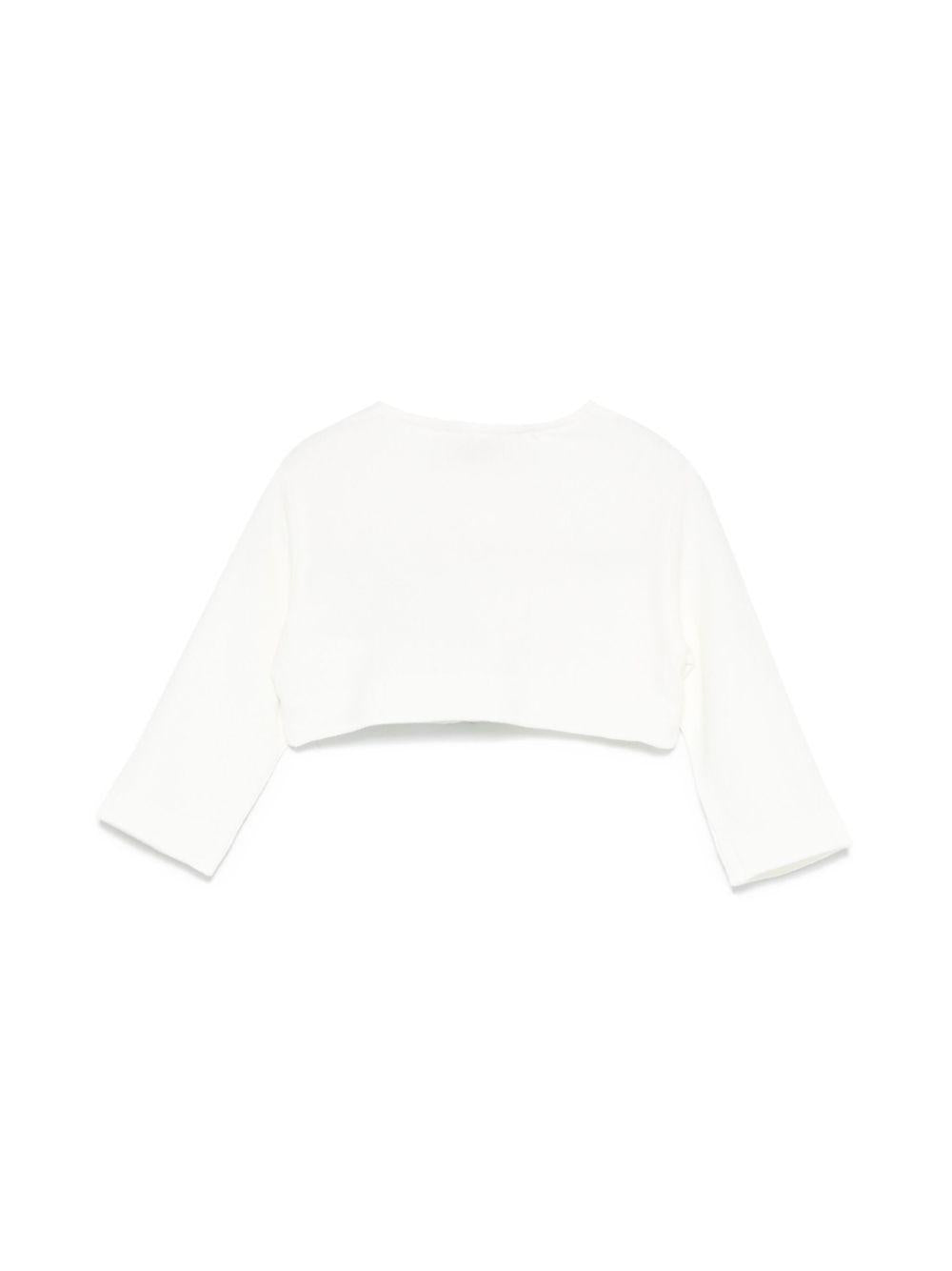 Cardigan per neonata Monnalisa bianco modello crop 73E801NP 5204 0001 MONNALISA