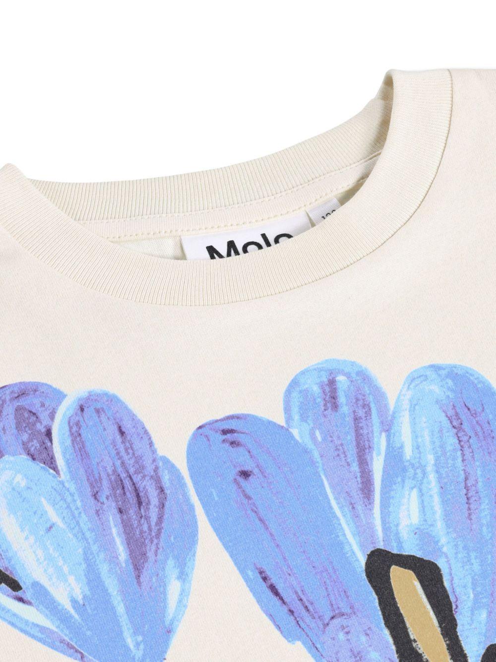 T-shirt per bambina Molo bianca con stampa floreale 2S26A213 5005 MOLO