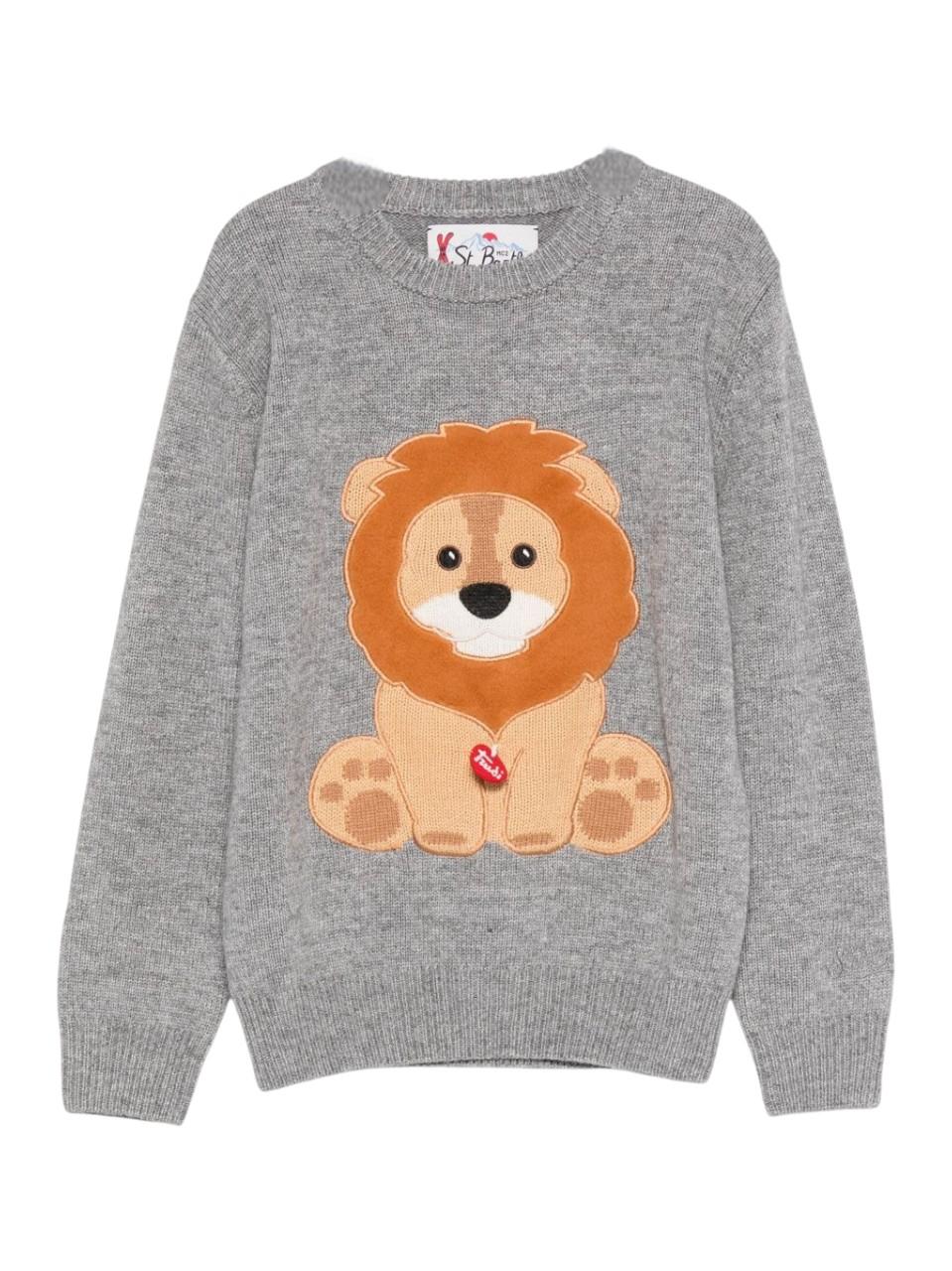 Maglione per bambino MC2 Saint Barth Kids nero con ricamo Grinch sul davanti DOU0001 02490I MC2 ST. BARTH KIDS