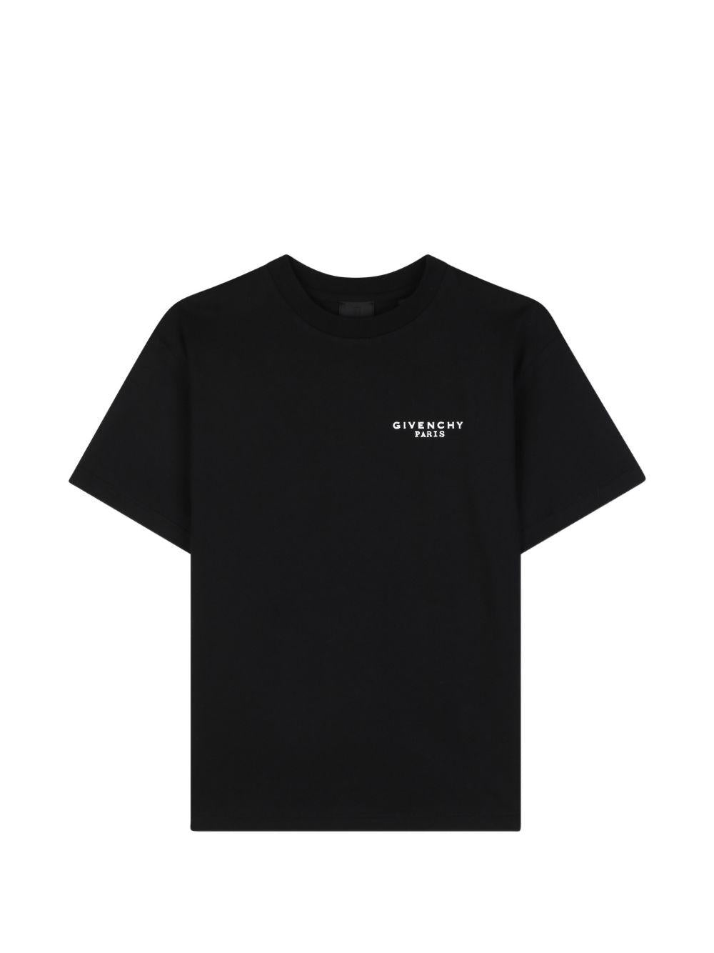 T-shirt per bambino Givenchy Kids nera con dettaglio logo sul petto H31280 09B GIVENCHY KIDS