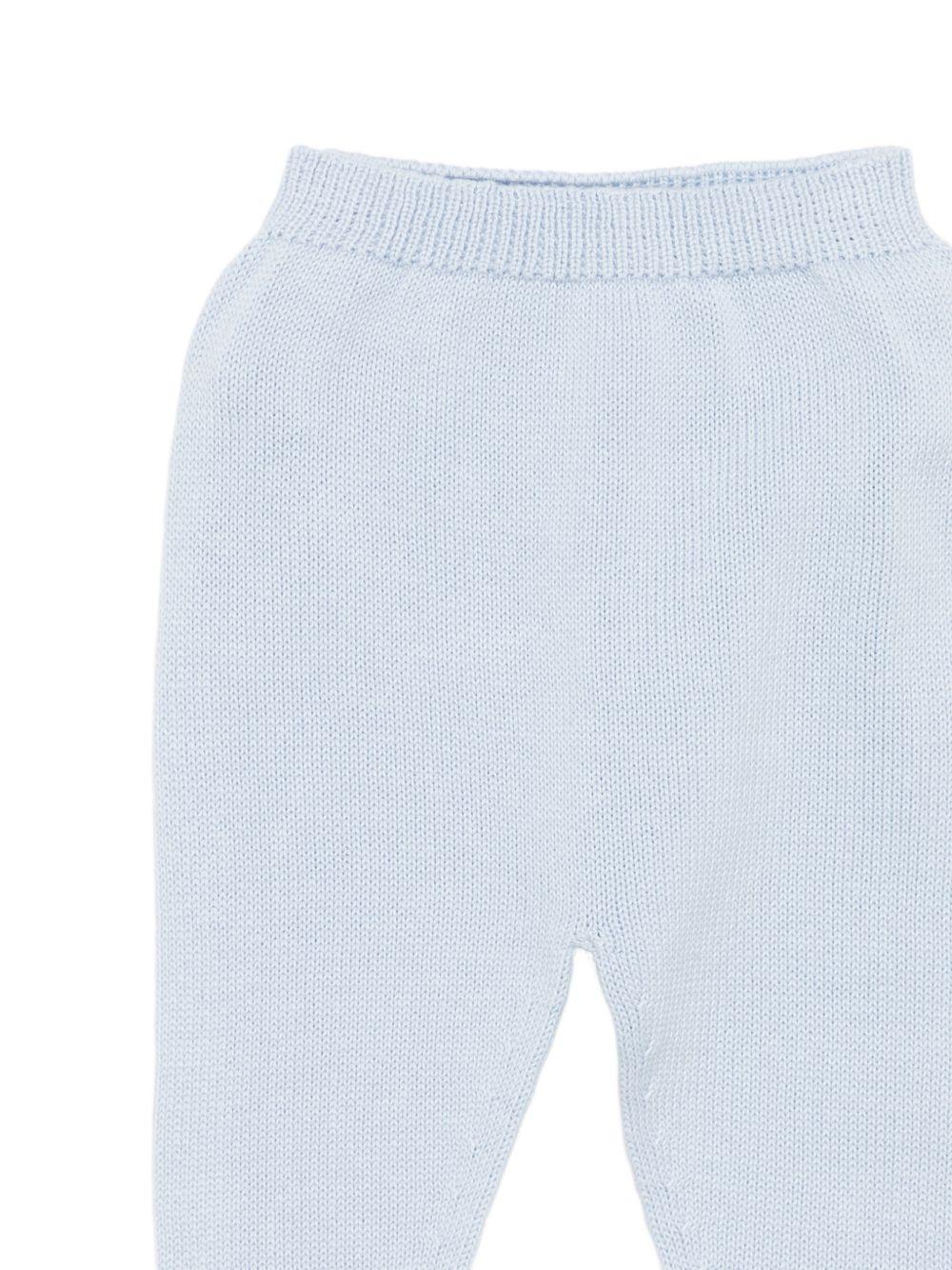 Set due pezzi con copertina e berretto per neonato Paz Rodriguez azzurro con trama in maglia 303-123189 801 PaZ RODRIGUEZ KIDS