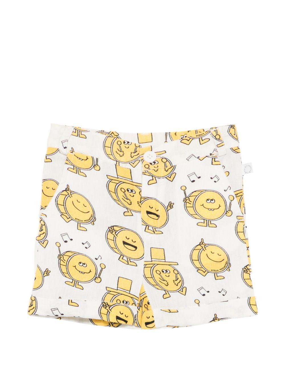 Shorts per neonato Stella McCartney Kids bianco con stampa TY6519 Z3606 101MC STELLA McCARTNEY KIDS