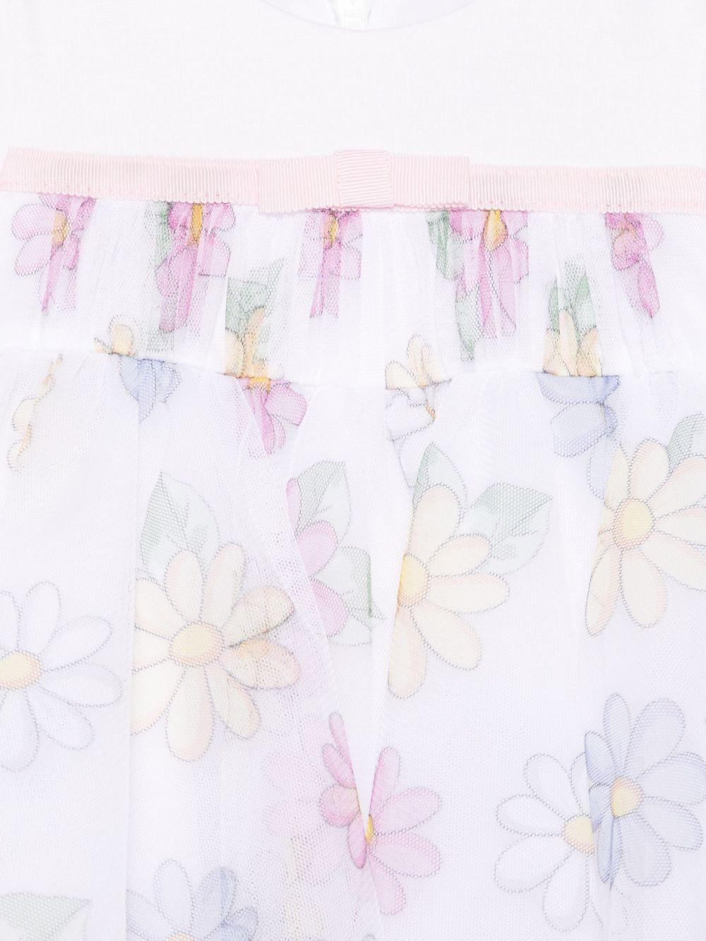 Abito per neonata Monnalisa bianco con stampa a fiori 31E906 5664 0099 MONNALISA