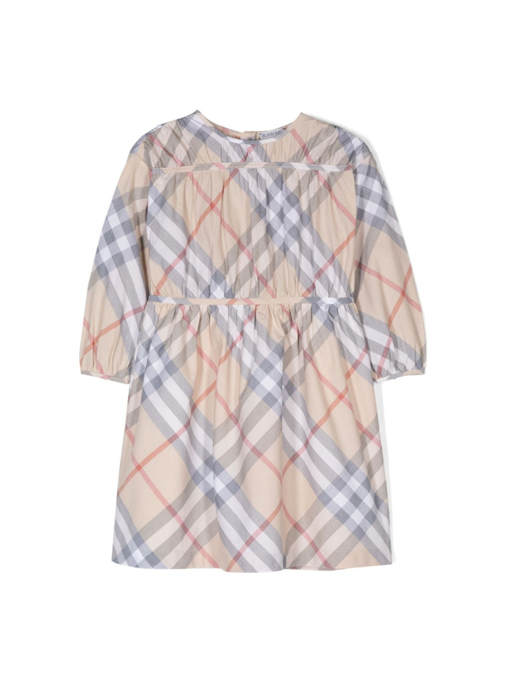 Abito con motivo Vintage Check per bambina Burberry Kids beige con scollo rotondo 8088681 A2205 BURBERRY KIDS