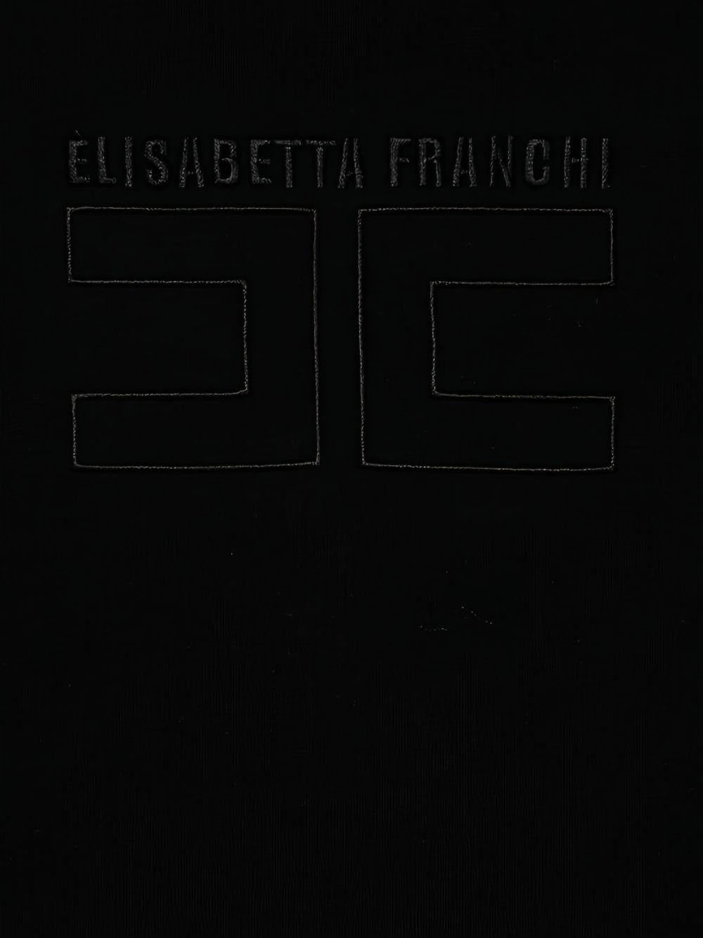 T-shirt per bambina Elisabetta Franchi La Mia Bambina nera con logo sul davanti EFTS2560JE006 N000 ElISABETTA FRANCHI