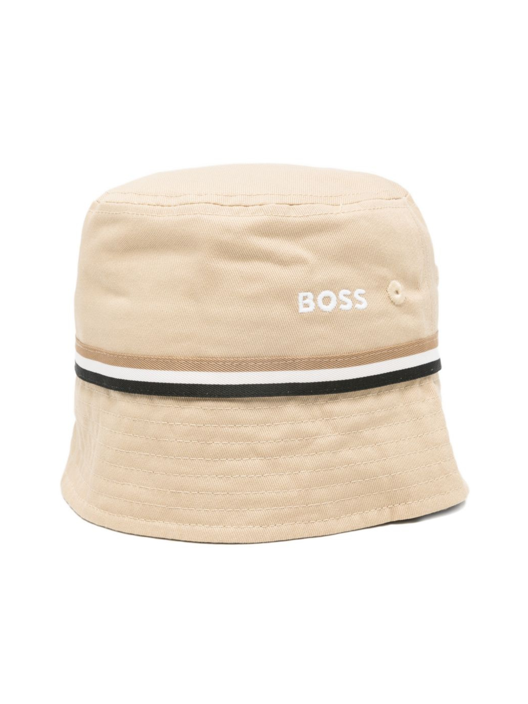 Cappello per bambino Boss Kidswear beige con rifiniture a righe J53100 249 BOSS KIDS