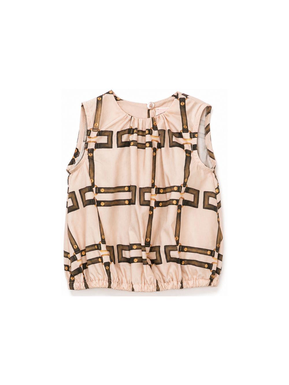 T-shirt per neonata Elisabetta Franchi La Mia Bambina rosa con motivo geometrico EGTO0020CAE06 C053 ElISABETTA FRANCHI KIDS