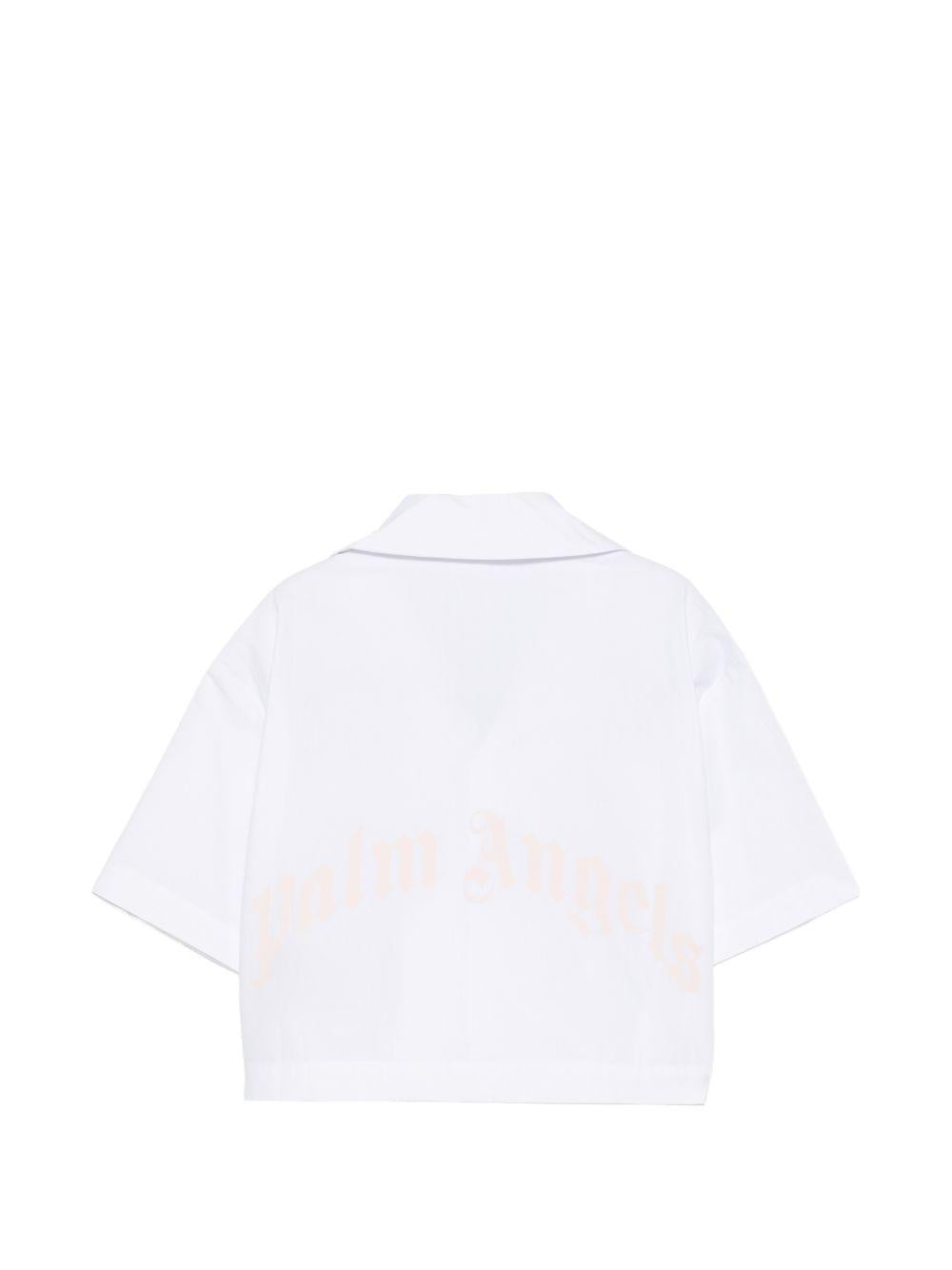 Camicia per bambina Palm Angels Kids bianca con taschino sul petto PGGG001S26FAB002 002 PALM ANGELS KIDS