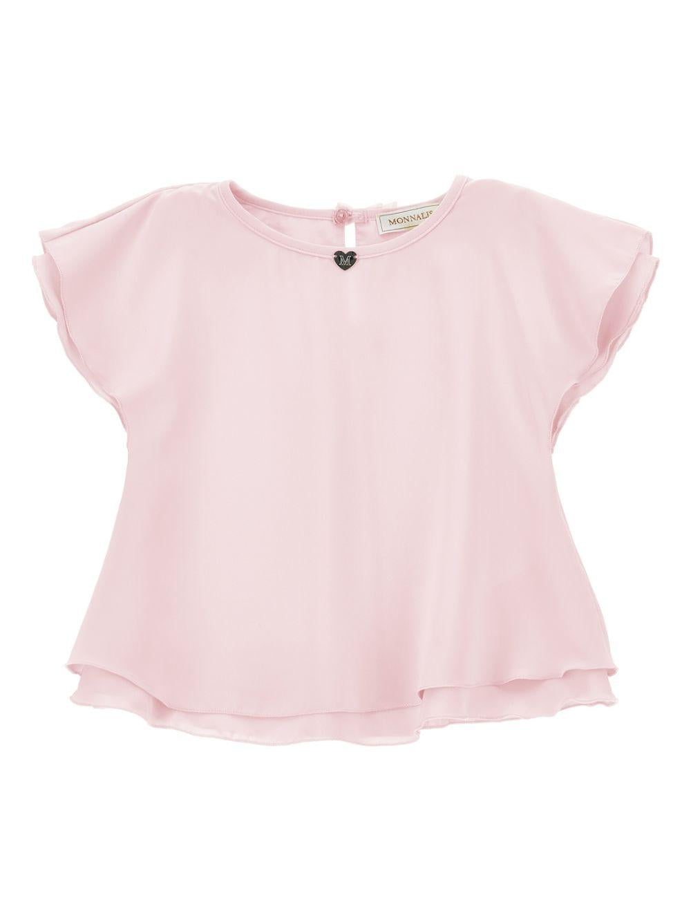 Blusa per bambina Monnalisa rosa con dettaglio fiocco posteriore 17G303 7113 0090 MONNALISA KIDS