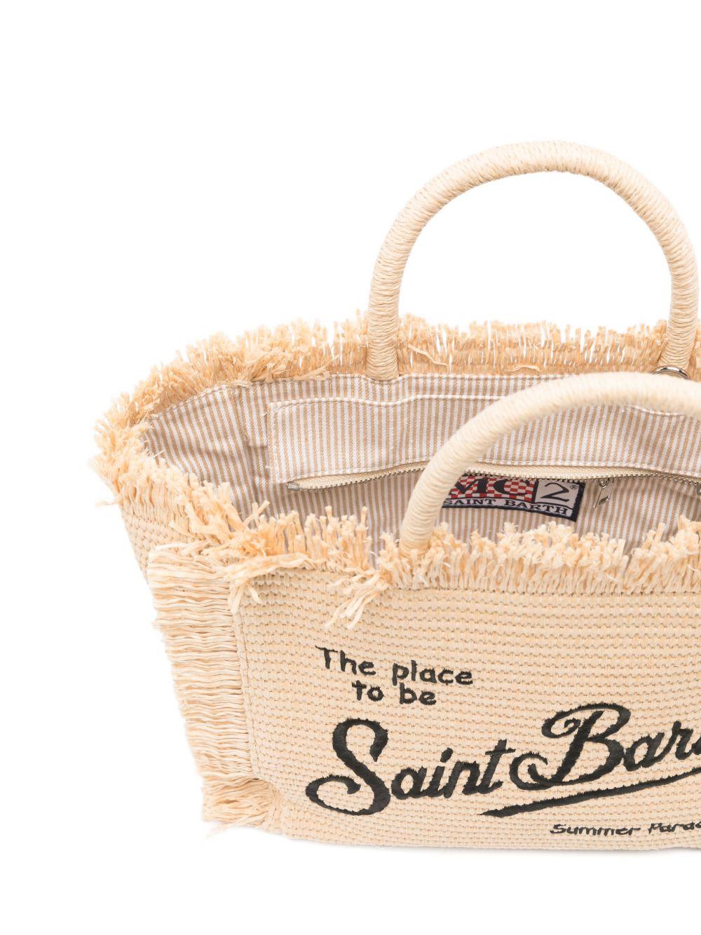 Borsa Colette MC2 Saint barth beige con logo ricamato COL0017 00421L MC2 ST. BARTH KIDS