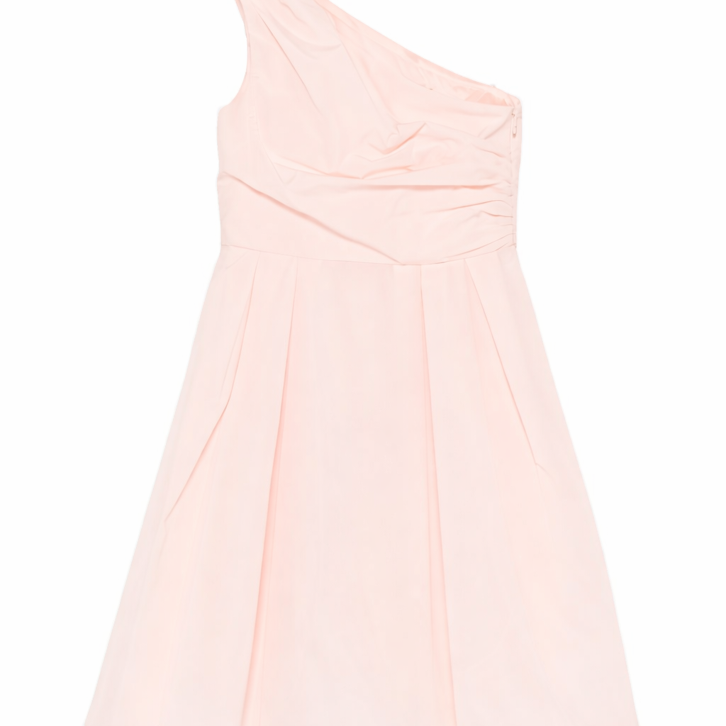Abito monospalla per bambina Elisabetta Franchi La Mia Bambina rosa plissettato EFAB6740TV033 C036 ElISABETTA FRANCHI KIDS